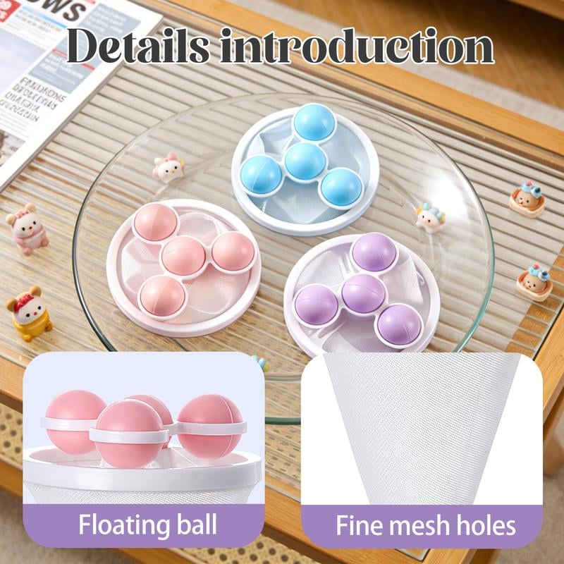 🫧3 Pack Reusable Floating Washing Machine Hair Filter Bags - Pet Hair Lint Catcher
