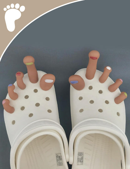 The Prank Toes: Ultra-Realistic Human Toe Charms for Clog Shoes (10 Pieces)