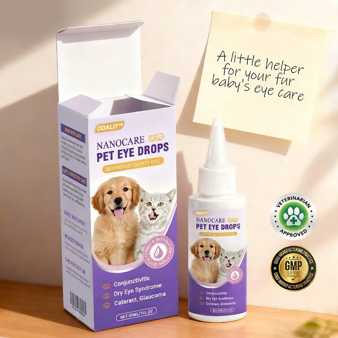 👩‍⚕️ ODALIT™ NanoCare Pet Eye Drops ☑️ FDA Approved | Relieves Conjunctivitis, Dry Eyes, Cataracts, and Keratitis🐶
