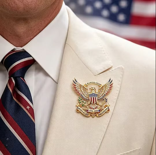 America 250th Anniversary Eagle Brooch Pin with Gift Box