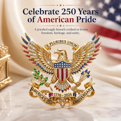 America 250th Anniversary Eagle Brooch Pin with Gift Box