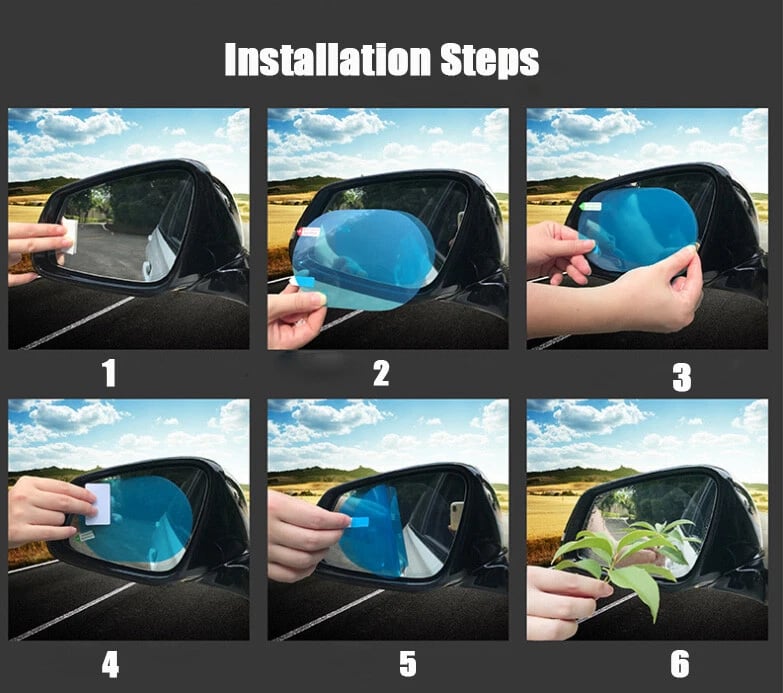 🔥4Pcs Anti-Rain Rearview Mirror Film — Drive Safely in Any Weather 🌧️