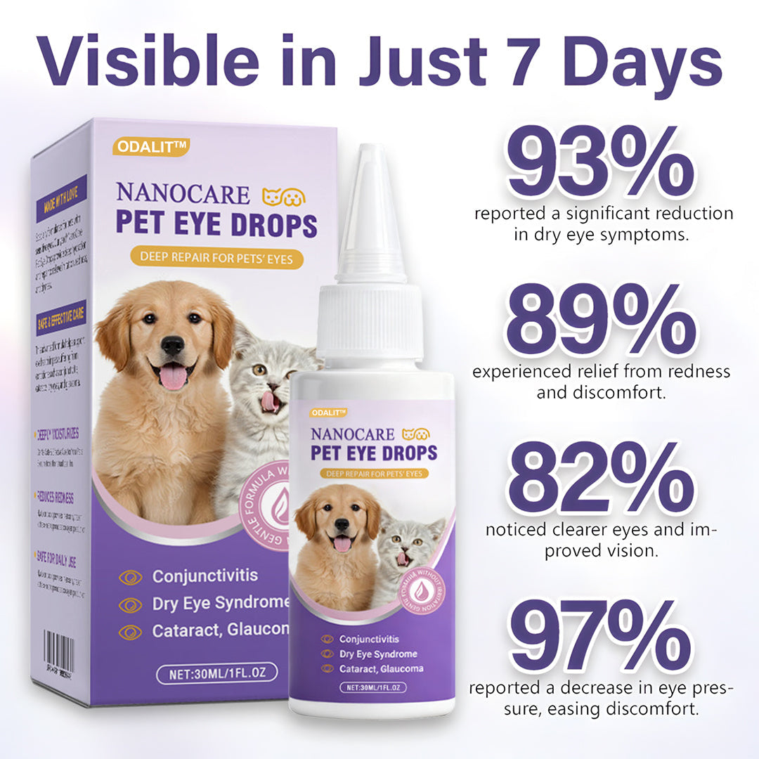 👩‍⚕️ ODALIT™ NanoCare Pet Eye Drops ☑️ FDA Approved | Relieves Conjunctivitis, Dry Eyes, Cataracts, and Keratitis🐶