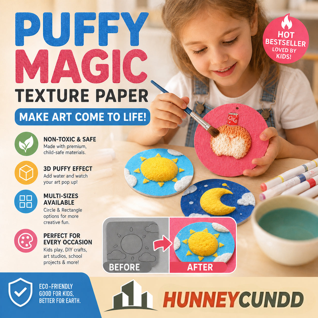 Magic Puffy Art Kit for Kids | 41-Piece Screen-Free Craft