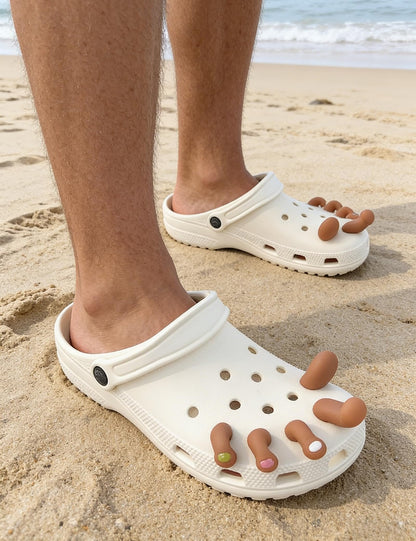 The Prank Toes: Ultra-Realistic Human Toe Charms for Clog Shoes (10 Pieces)