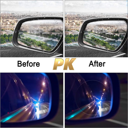 🔥4Pcs Anti-Rain Rearview Mirror Film — Drive Safely in Any Weather 🌧️