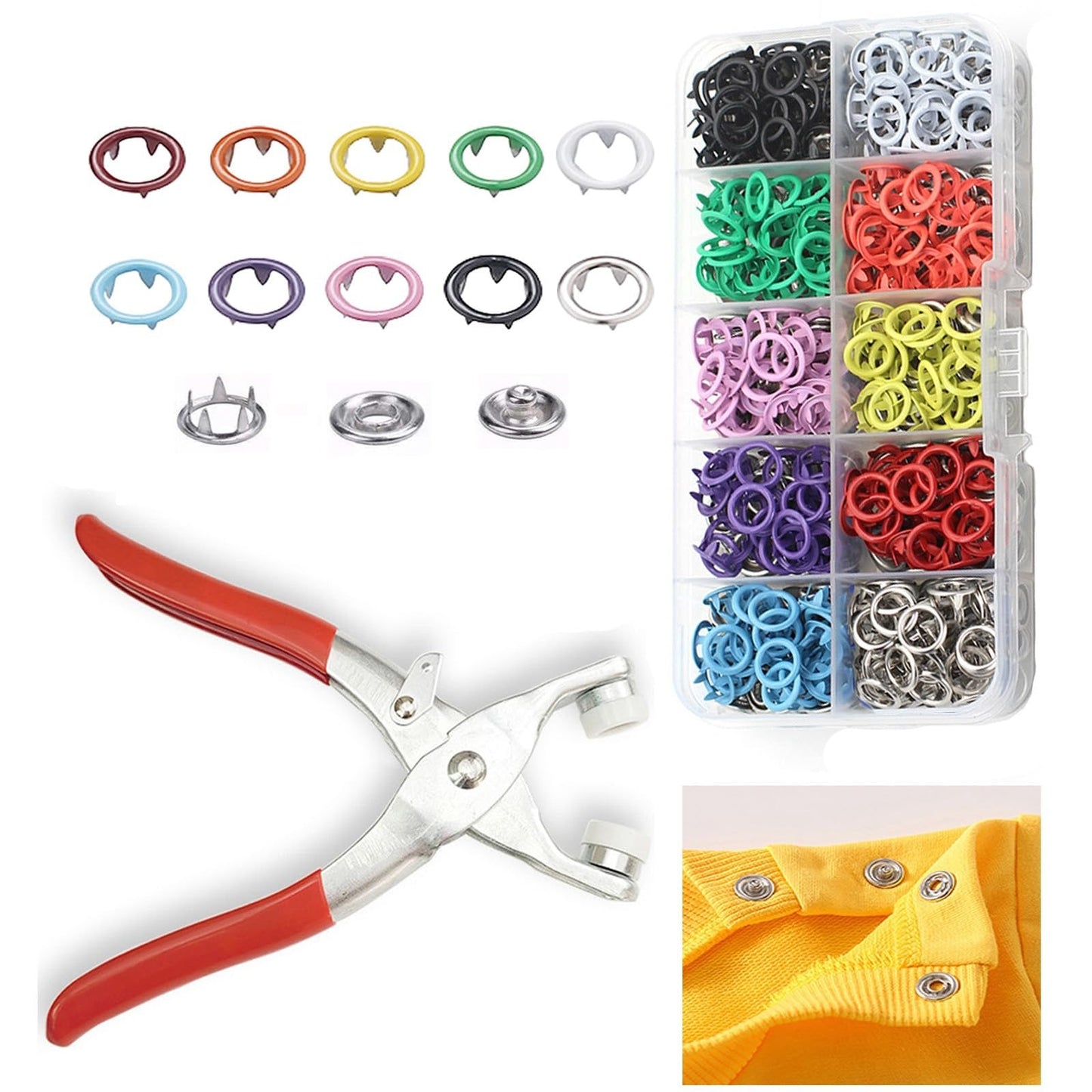 ✨ Effortless No-Sewing Snap Pliers Kit - Instantly Fix & Customize Clothes (100pcs)