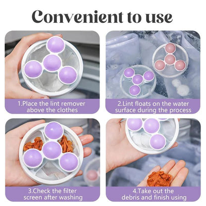 🫧3 Pack Reusable Floating Washing Machine Hair Filter Bags - Pet Hair Lint Catcher
