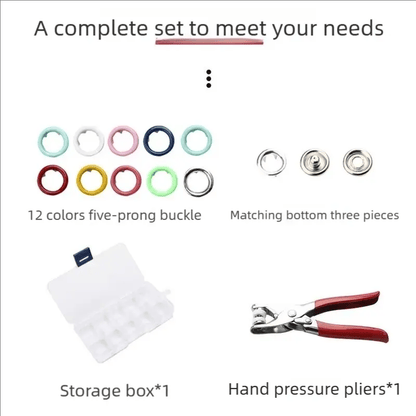 ✨ Effortless No-Sewing Snap Pliers Kit - Instantly Fix & Customize Clothes (100pcs)