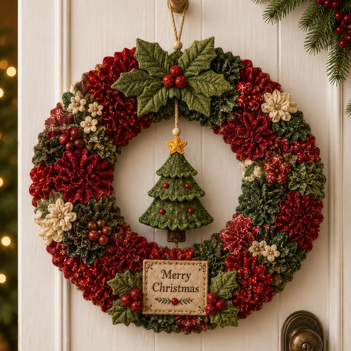 🔥49% Off Last Day -Buy 2+ & Get Free Shipping🎄 3D Fabric Poke Wreath DIY Kit