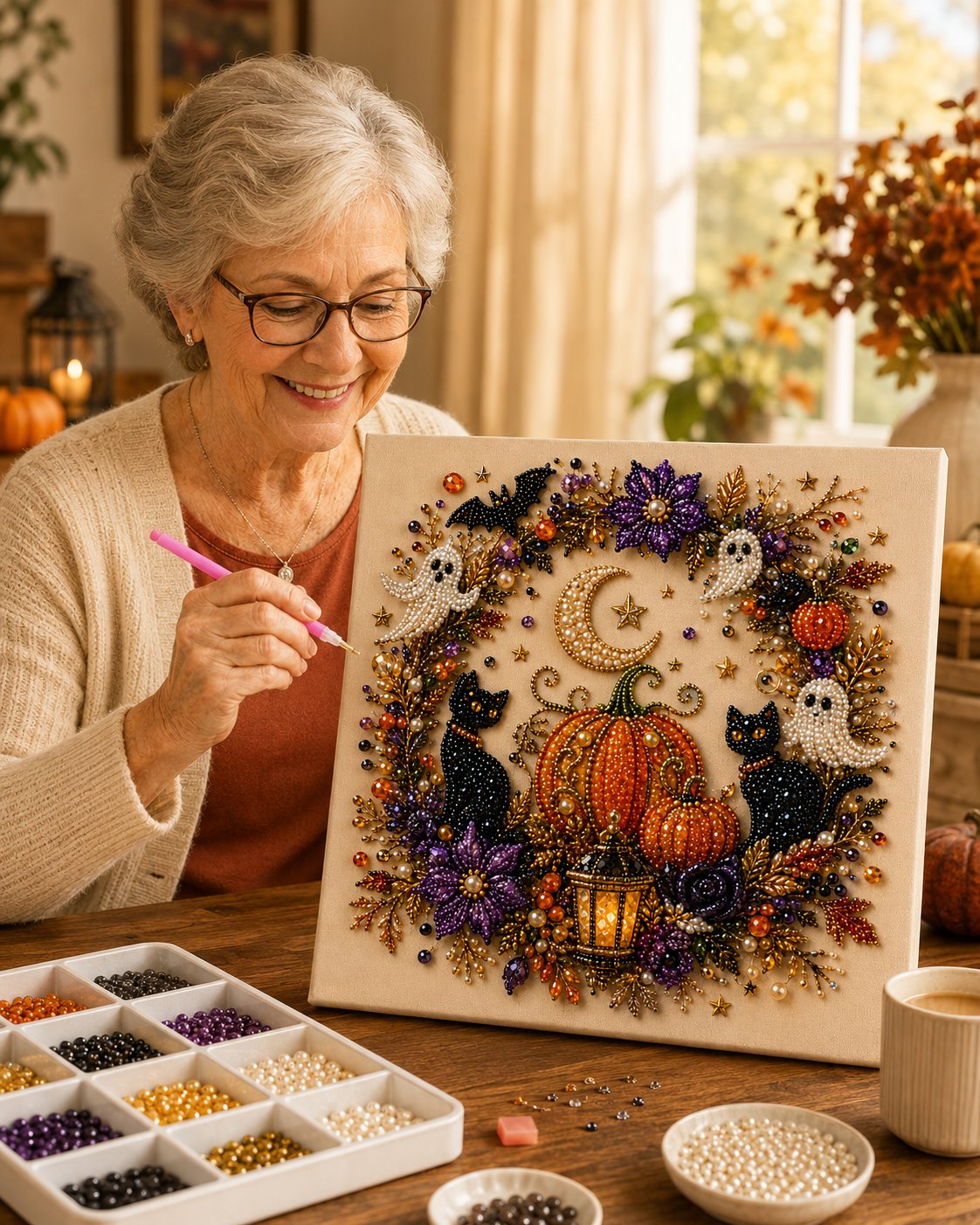🎃 Halloween Pearl Art Kit – Create Your Own Spooky-Cute Décor