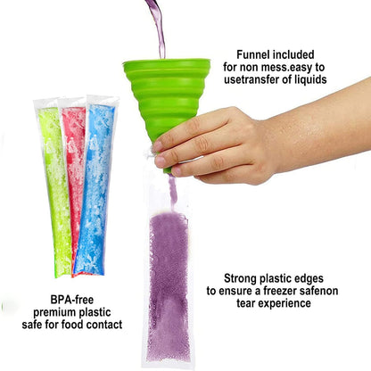 🔥100PCS DIY Ice Pop Bags – Make Healthy Homemade Pops in Minutes