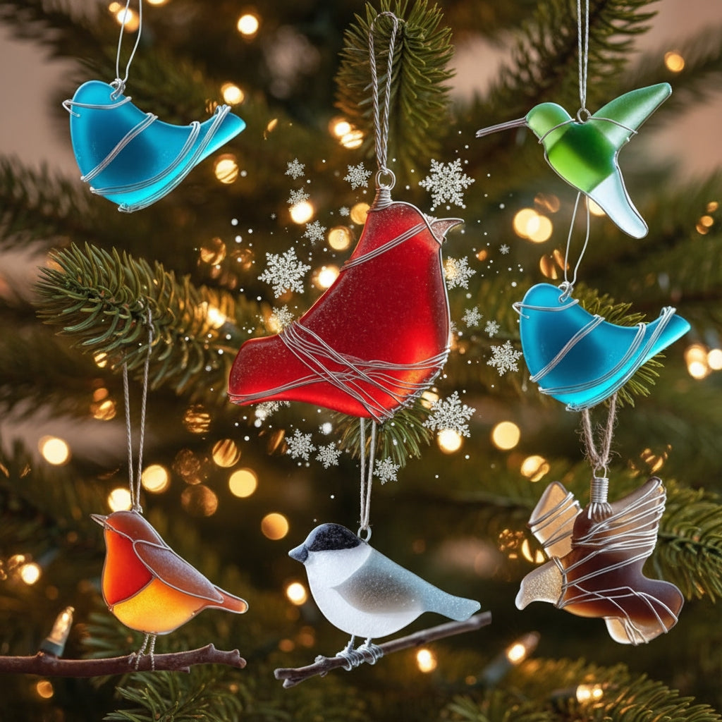 🔥LAST DAY 49% OFF - 🐦Sea Glass Birds Ornament