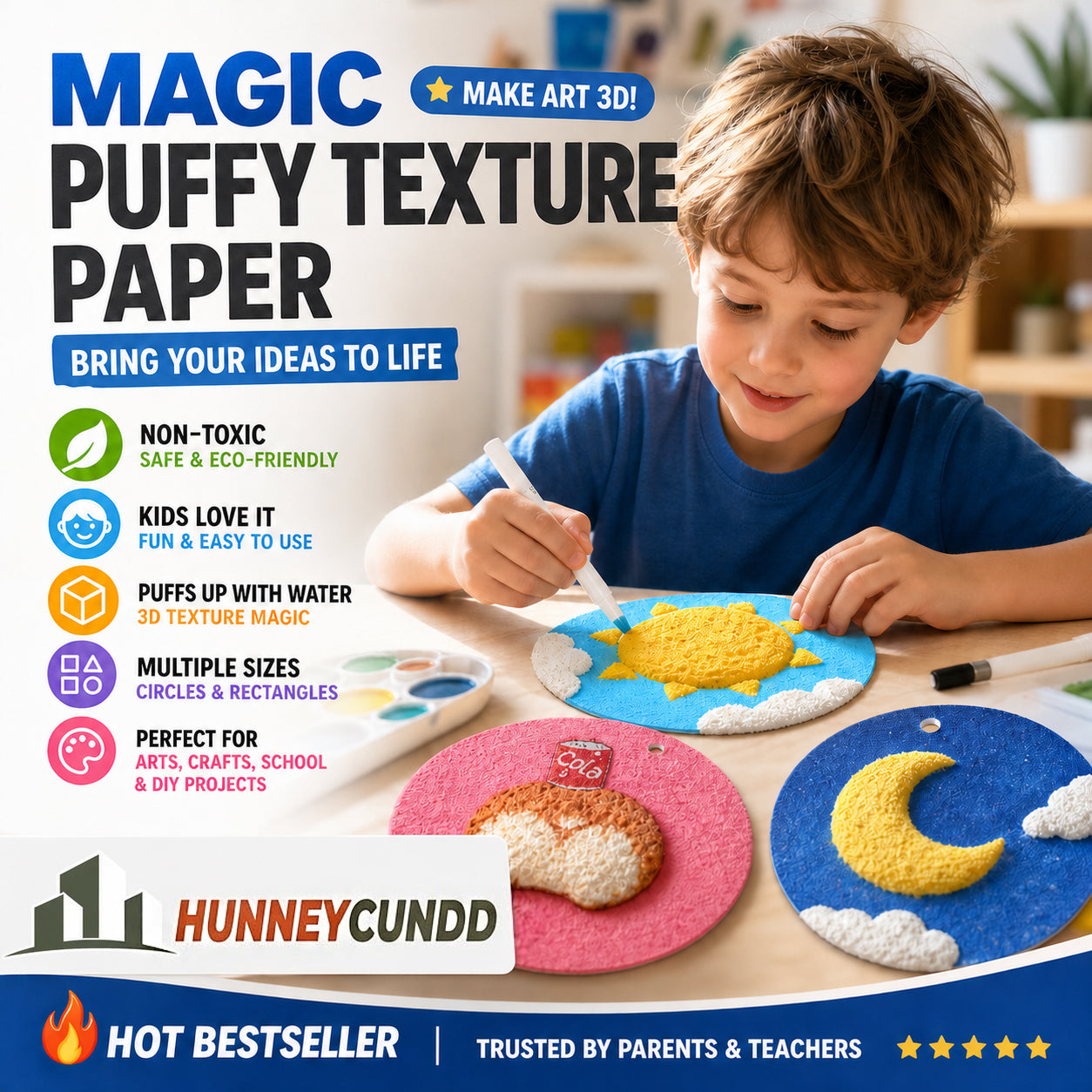 Magic Puffy Art Kit for Kids | 41-Piece Screen-Free Craft