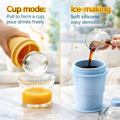 🔥NEW HOT SELLING 40% OFF 🔥 2-in-1 Collapsible Silicone Ice Ball Maker Cup