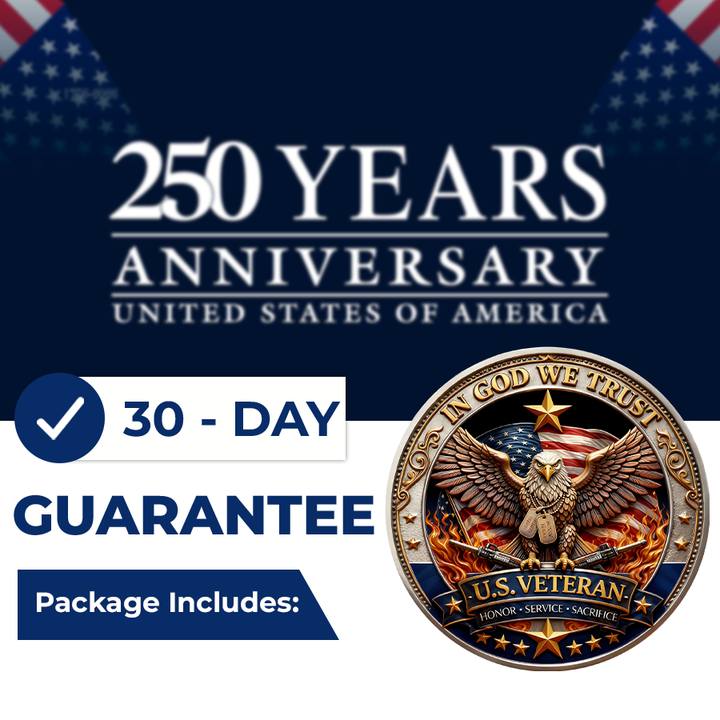 🔥Last Day 60% OFF 🔥 Honor America’s Heroes – 250 Years of Freedom Veteran Tribute Coin