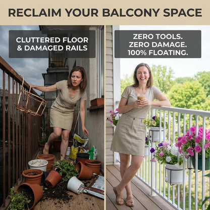 Tool-Free Balcony & Railing Plant Hanger