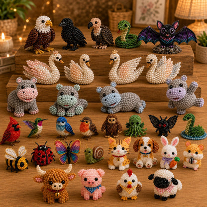 🧵From Tiny Beads to “I Made This!” — Create 4 Adorable 3D Animals at Home