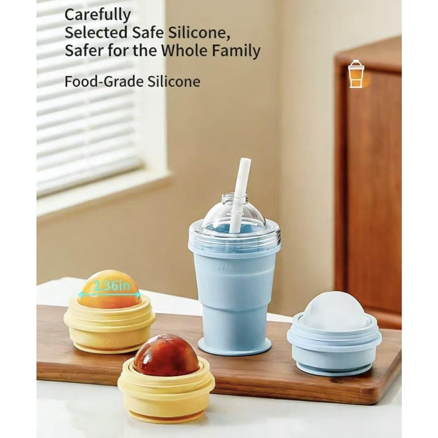 🔥NEW HOT SELLING 40% OFF 🔥 2-in-1 Collapsible Silicone Ice Ball Maker Cup