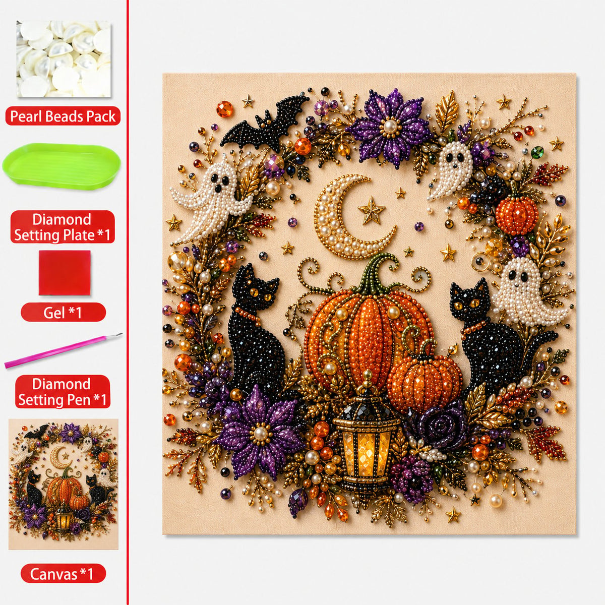 🎃 Halloween Pearl Art Kit – Create Your Own Spooky-Cute Décor