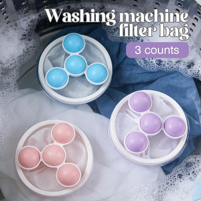 🫧3 Pack Reusable Floating Washing Machine Hair Filter Bags - Pet Hair Lint Catcher