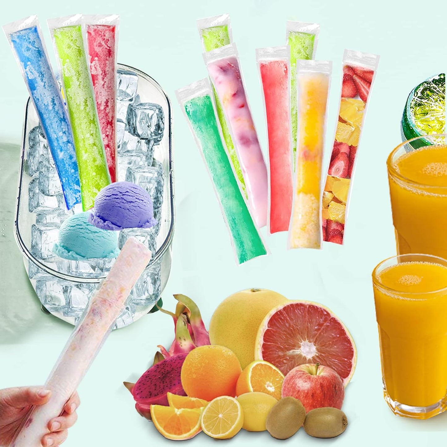 🔥100PCS DIY Ice Pop Bags – Make Healthy Homemade Pops in Minutes