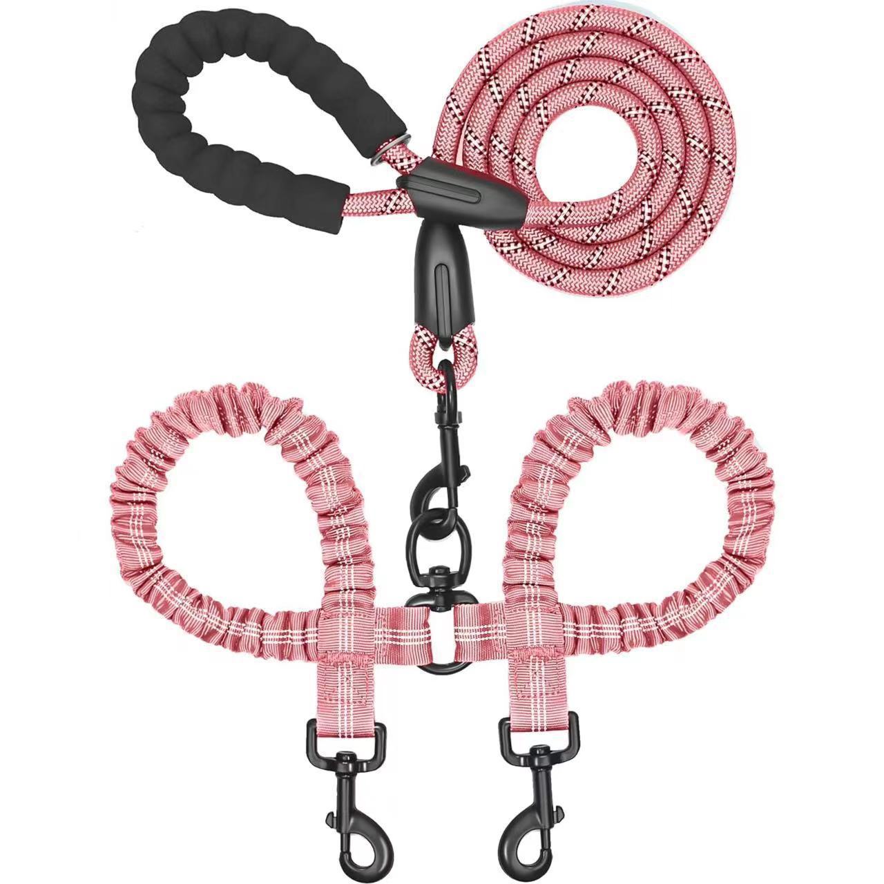 🐾LAST DAY SALE 49% OFF🐶Heavy Duty Dog Leash with Shock Absorbing Bungee for Walking 2 Dogs (25-150 lbs)
