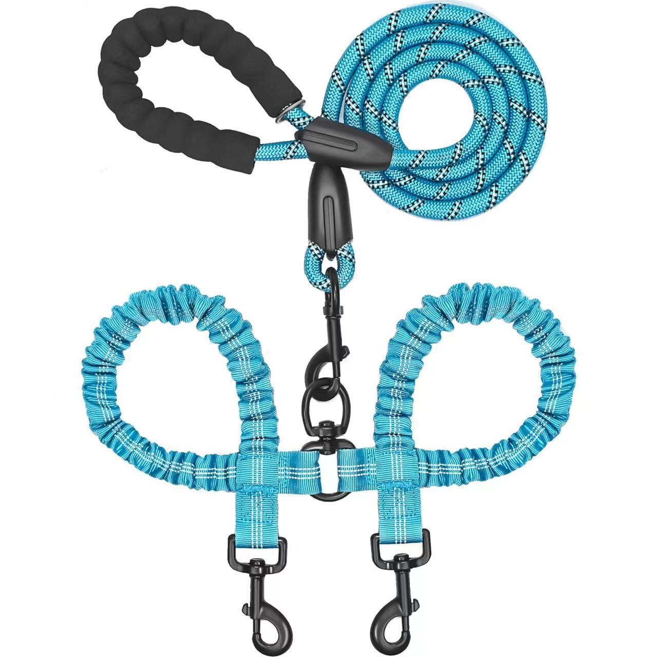 🐾LAST DAY SALE 49% OFF🐶Heavy Duty Dog Leash with Shock Absorbing Bungee for Walking 2 Dogs (25-150 lbs)