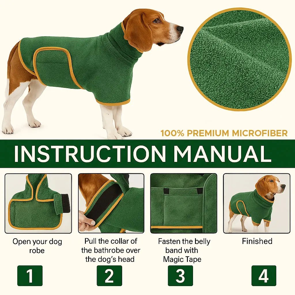 🐶🐾LAST DAY SALE 49% OFF💦 Super Absorbent Quick-drying Pet Dog Bathrobe