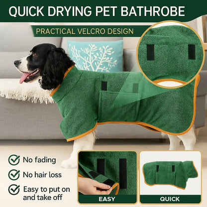 🐶🐾LAST DAY SALE 49% OFF💦 Super Absorbent Quick-drying Pet Dog Bathrobe
