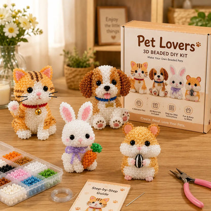 🧵From Tiny Beads to “I Made This!” — Create 4 Adorable 3D Animals at Home