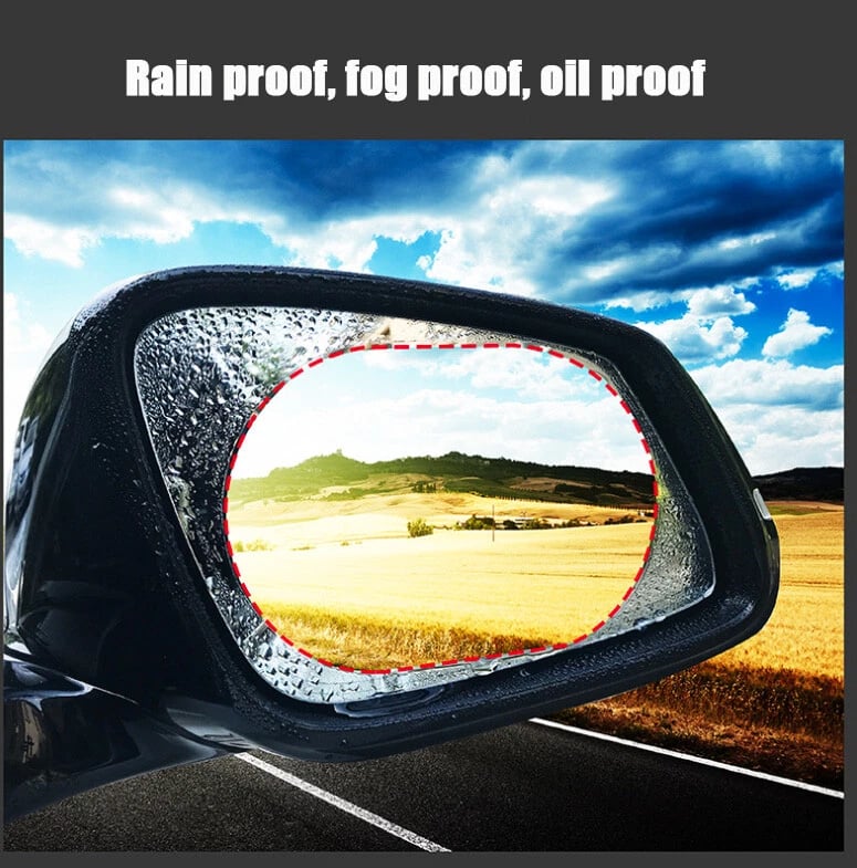 🔥4Pcs Anti-Rain Rearview Mirror Film — Drive Safely in Any Weather 🌧️