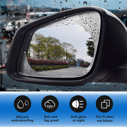 🔥4Pcs Anti-Rain Rearview Mirror Film — Drive Safely in Any Weather 🌧️