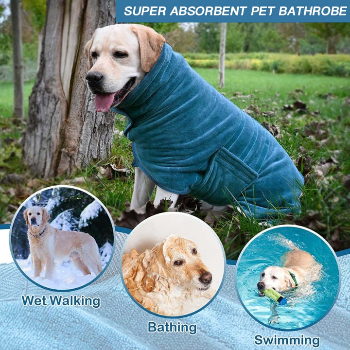 🐶🐾LAST DAY SALE 49% OFF💦 Super Absorbent Quick-drying Pet Dog Bathrobe