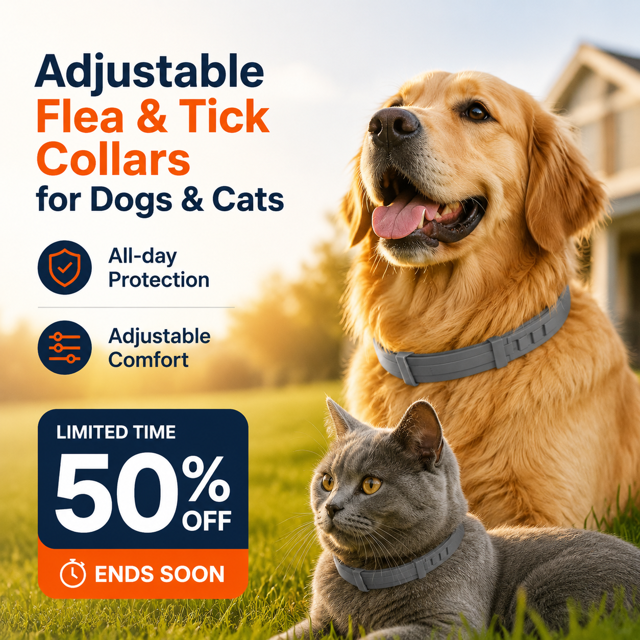 Adjustable Flea & Tick Collars for Dogs & Cats