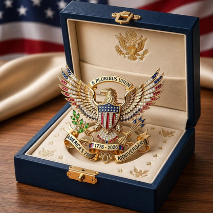 America 250th Anniversary Eagle Brooch Pin with Gift Box