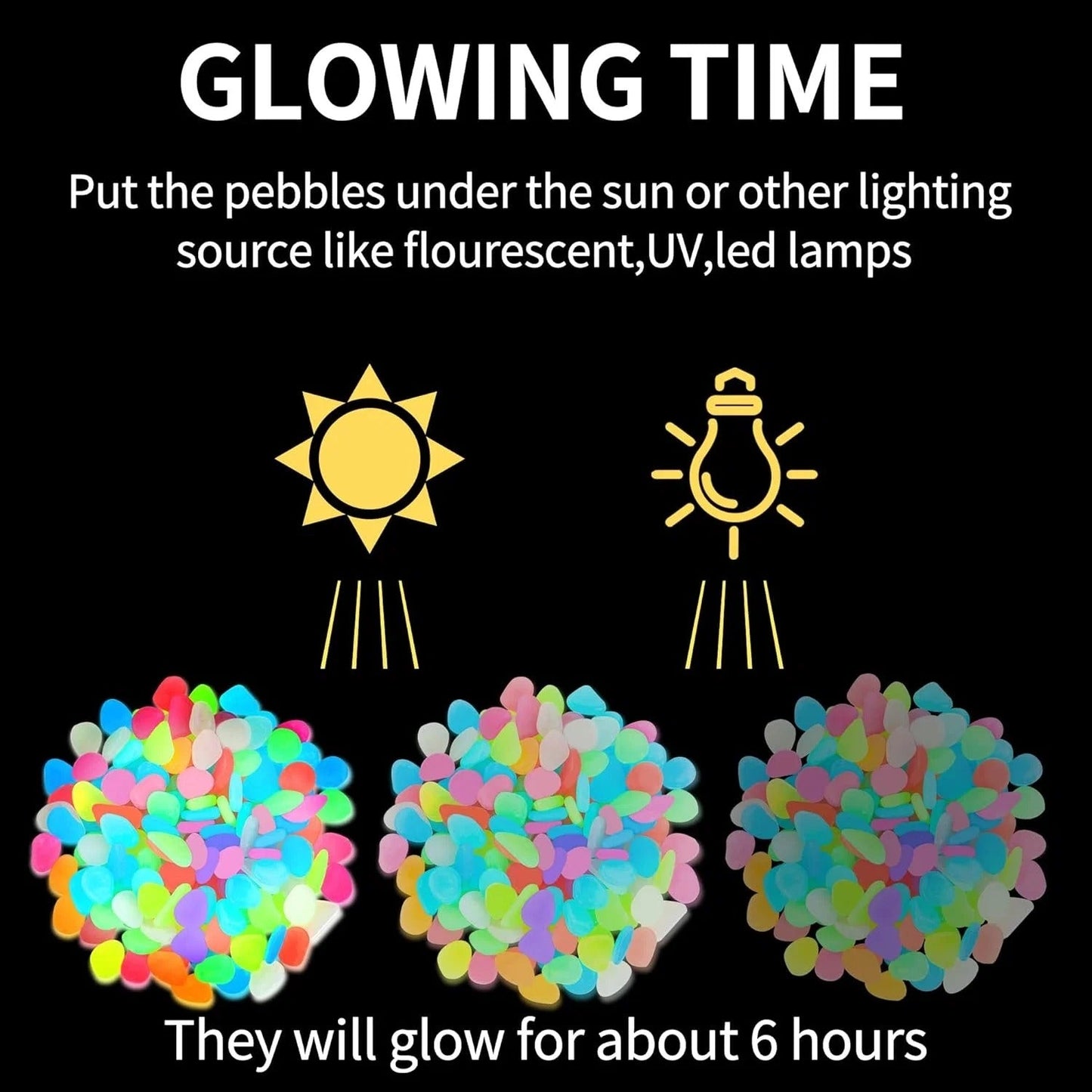💥LAST DAY SALE 70%OFF💥🌈Colorful Glow in the Dark Garden Stones